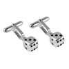Sterling Silver Black Enamel Dice Cufflinks