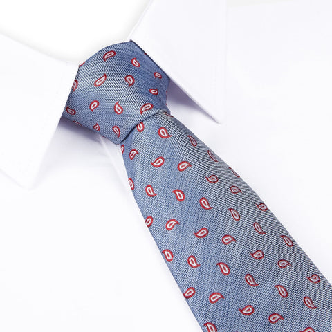 Blue Micro Paisley Woven Silk Tie