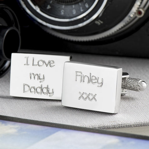 I Love My Daddy Engraved Rectangle Cufflinks