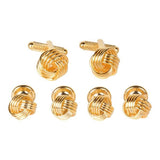 Gold Knot Cufflinks and Dress Studs Gift Set