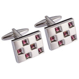 Rectangular Amethyst Crystal Cufflinks