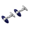 Sterling Silver Lapis Bullet Cufflinks