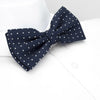 Navy Polka Dot Silk Bow Tie