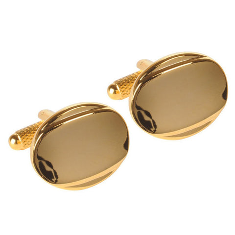 Golden Oval Curved Cufflinks