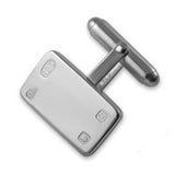 Sterling Silver Feature Hallmark Rectangular Cufflinks