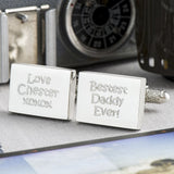 Bestest Daddy Ever Engraved Rectangle Cufflinks