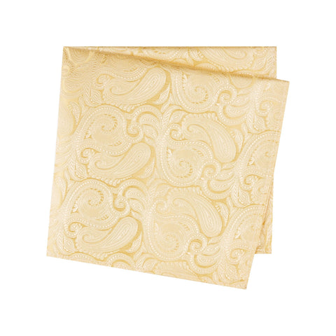 Gold Paisley Woven Silk Handkerchief