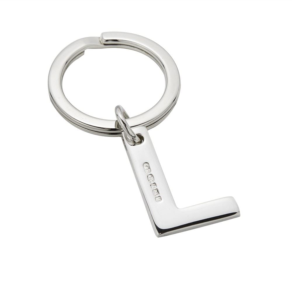 Sterling silver hotsell initial keyring
