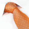 Orange Polka Dot Woven Silk Tie