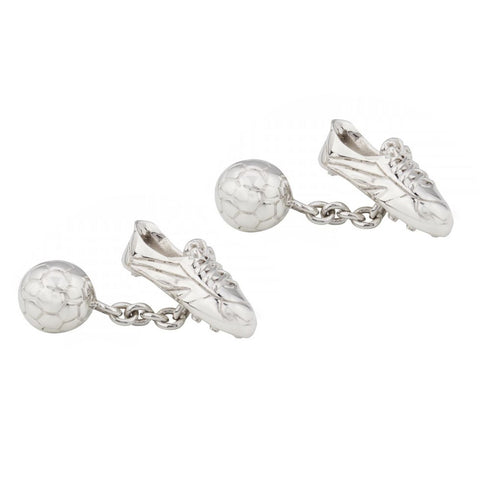 Sterling Silver Football Boot & Ball Cufflinks