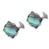 Sterling Silver Large Oyster Shell Rectangular Cufflinks
