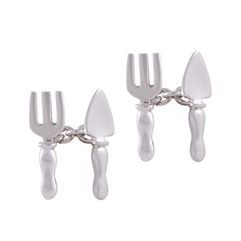 Sterling Silver Fork and Trowel Cufflinks