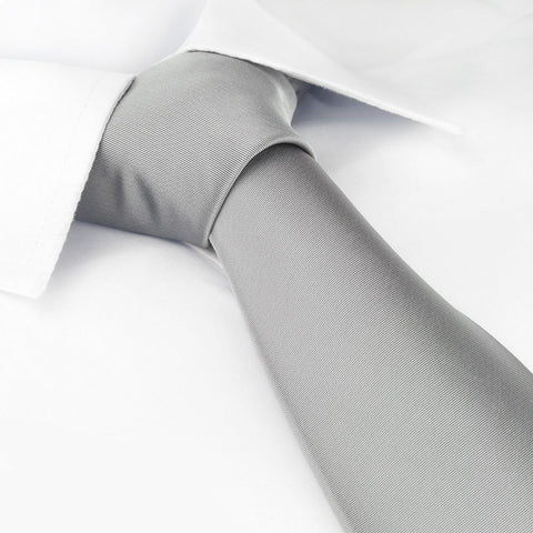 Plain Silver Tie