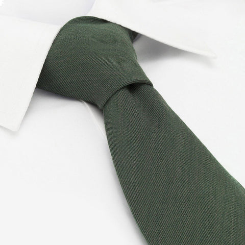Plain Country Green Wool Mix Tie