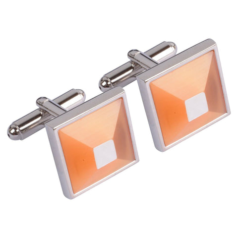 Orange Pyramid Cufflinks