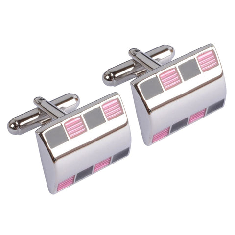 Pink and Black Patterned Cufflinks