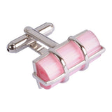 Pink Cylinder Bar Cufflinks