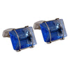 Faceted Sapphire Crystal Stone Cufflinks