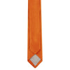 Orange Micro Square Woven Slim Silk Tie