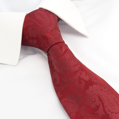 Classic Dark Red Paisley Silk Tie