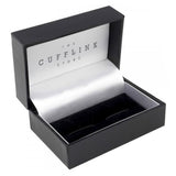 Silver Plated Square Onyx Engraved Cufflinks