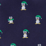 Navy Blue Christmas Penguin Tie