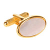 Gold Plated Mother of Pearl Oval Cufflinks
