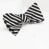 Self-Tie Black & Silver Striped Silk Bow Tie