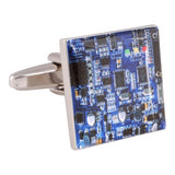 Blue Circuit Board Cufflinks