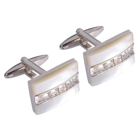 Clear Crystal Lined Cufflinks