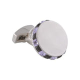 Purple and Black Swarovski Circular Cufflinks