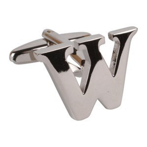 Letter W Initial Cufflink (Sold Individually)