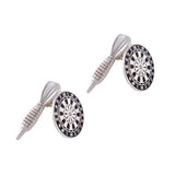 Sterling Silver Black Enamel Dart and Dartboard Cufflinks