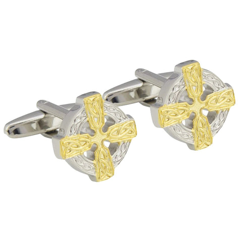 Celtic Round Cross Cufflinks