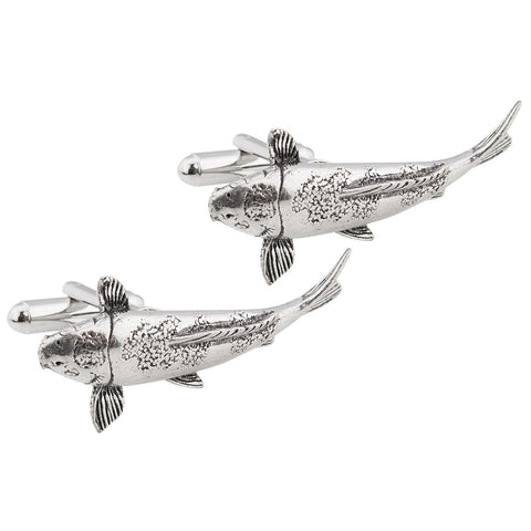 Koi Carp Pewter Fish Cufflinks