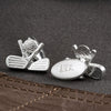 Silver Plated Golf Chain Cufflinks (Engraved)