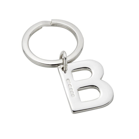 Sterling Silver Letter B Keyring