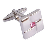 Pink Crystal Centre Square Cufflinks