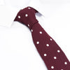 Wine Polka Dot Knitted Square Cut Tie