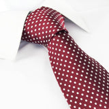 Dark Red Polka Dot Woven Silk Ties