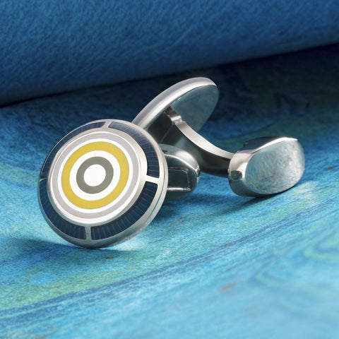 Navy Multicoloured Circle Cufflinks