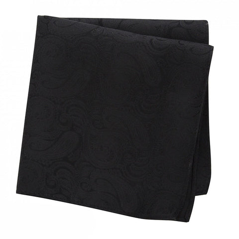 Black Paisley Woven Silk Handkerchief