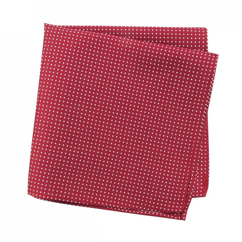 Red Neat Pin Dot Silk Handkerchief