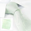 Pastel Green Rose Luxury Woven Silk Tie & Handkerchief Set