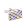 Rectangular Purple & Cream Cufflinks