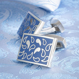 Blue Paisley Tear Drop Cufflinks
