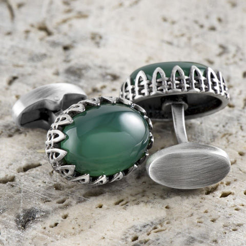 Green Filigree Cufflinks