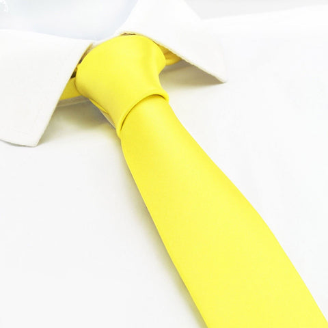 Fluro Yellow Slim Silk Tie