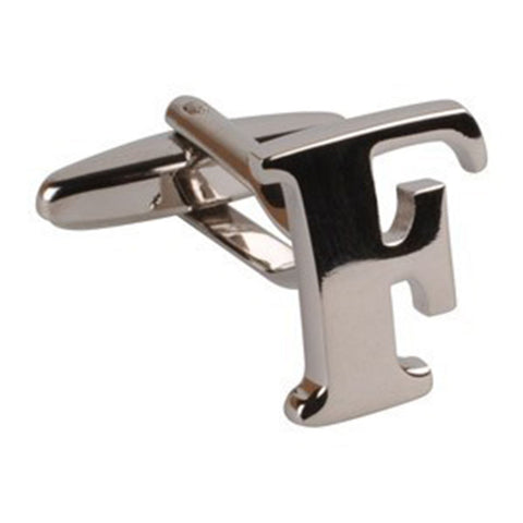 Letter F Initial Cufflink (Sold Individually)