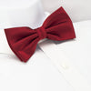 Pre-Tied Plain Red Silk Bow Tie